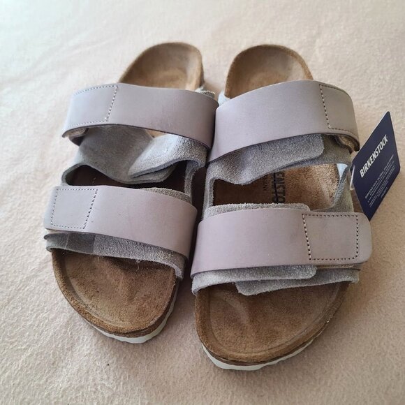 Birkenstock Uji Nubuck Suede Sandals Adjustable Sz US 10 EU 41 Beige Womens NWOB - Picture 4 of 9